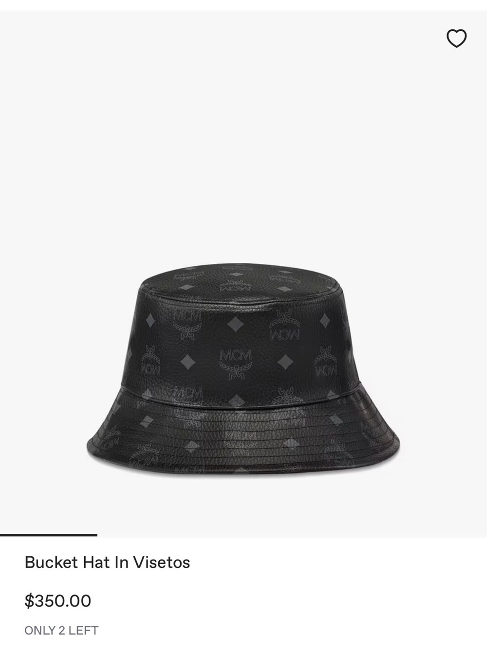 MCM Black Visetos Logo Bucket Hat